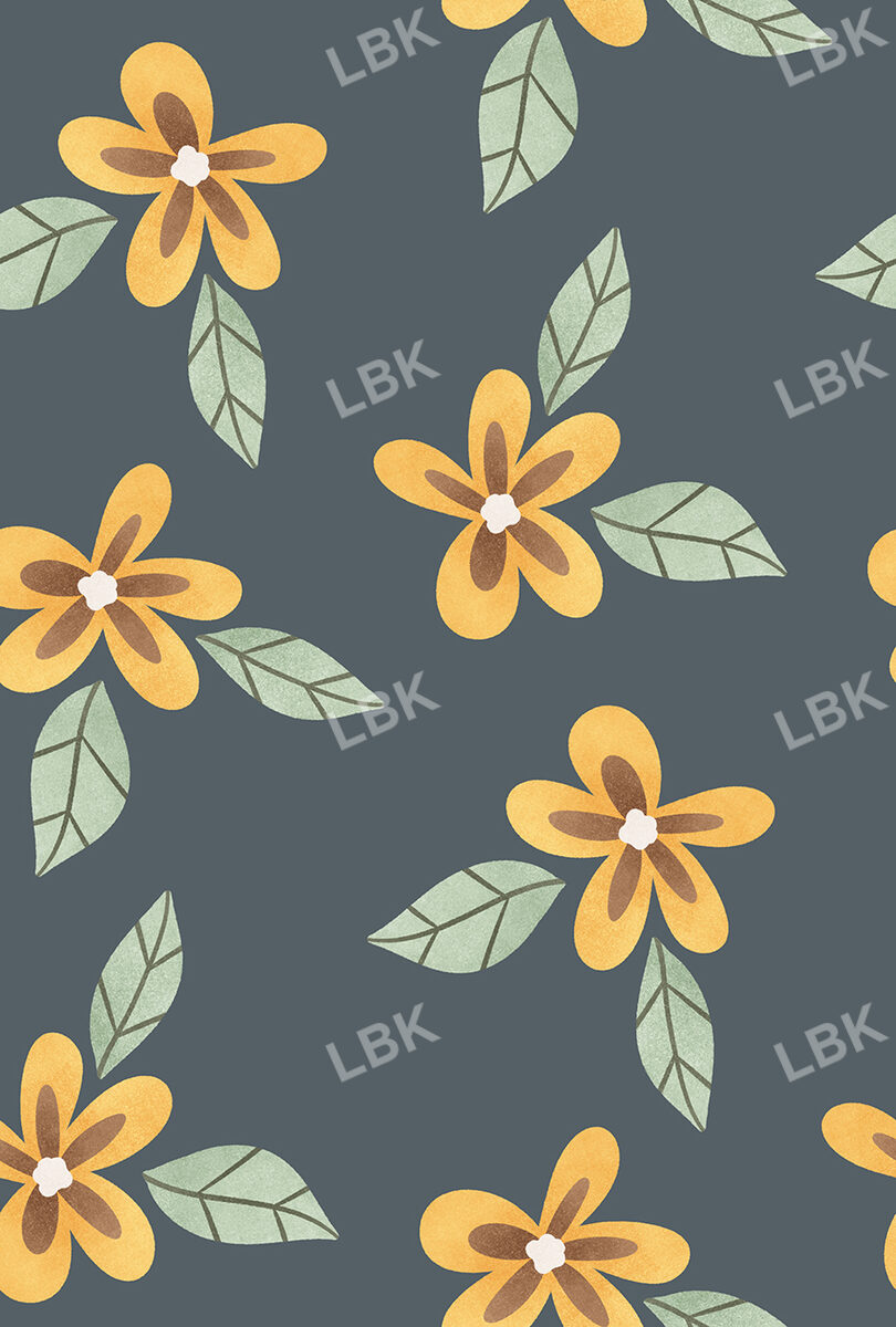 Mr Golden Sun Little Flower Navy and Yellow