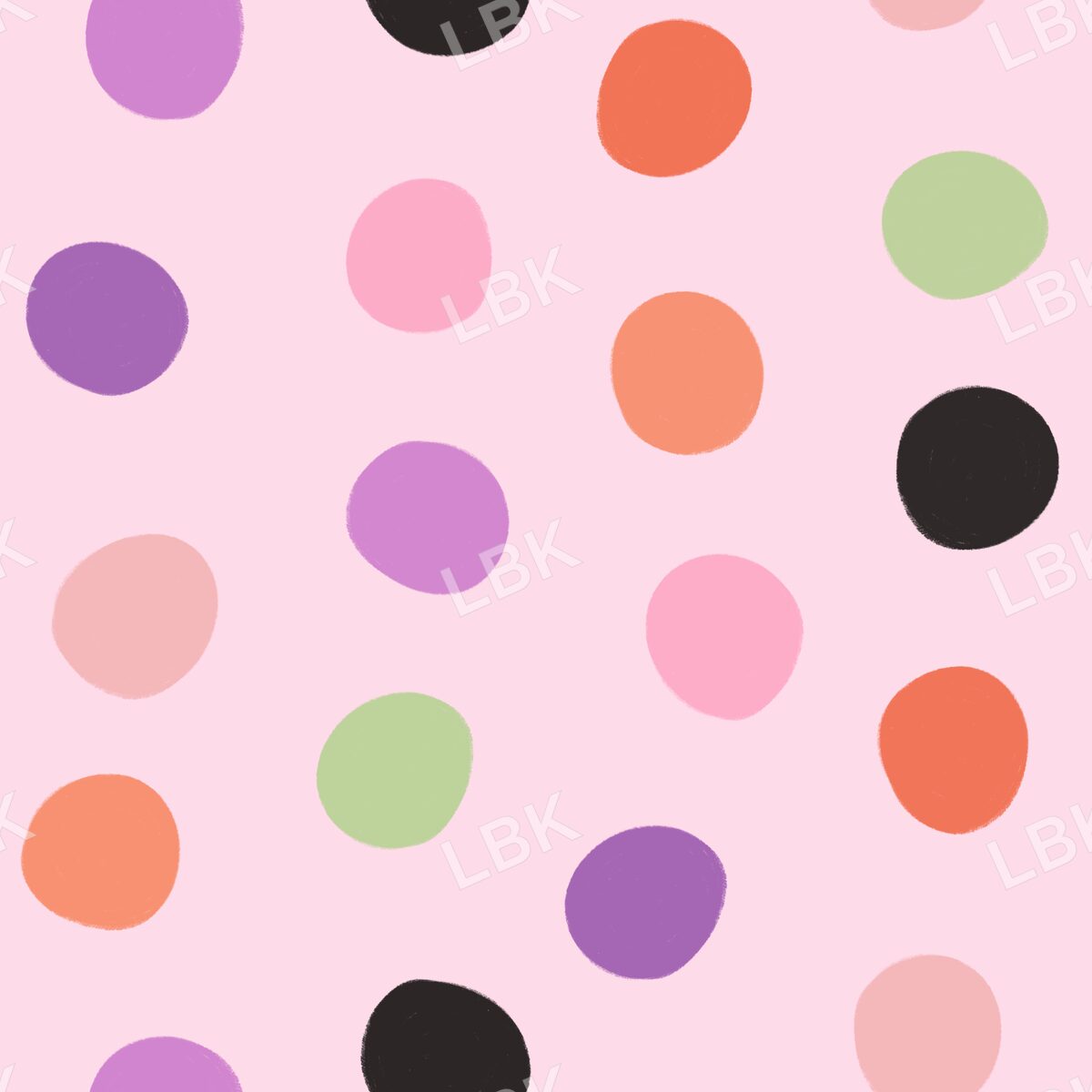 Multicolor polka dots pink