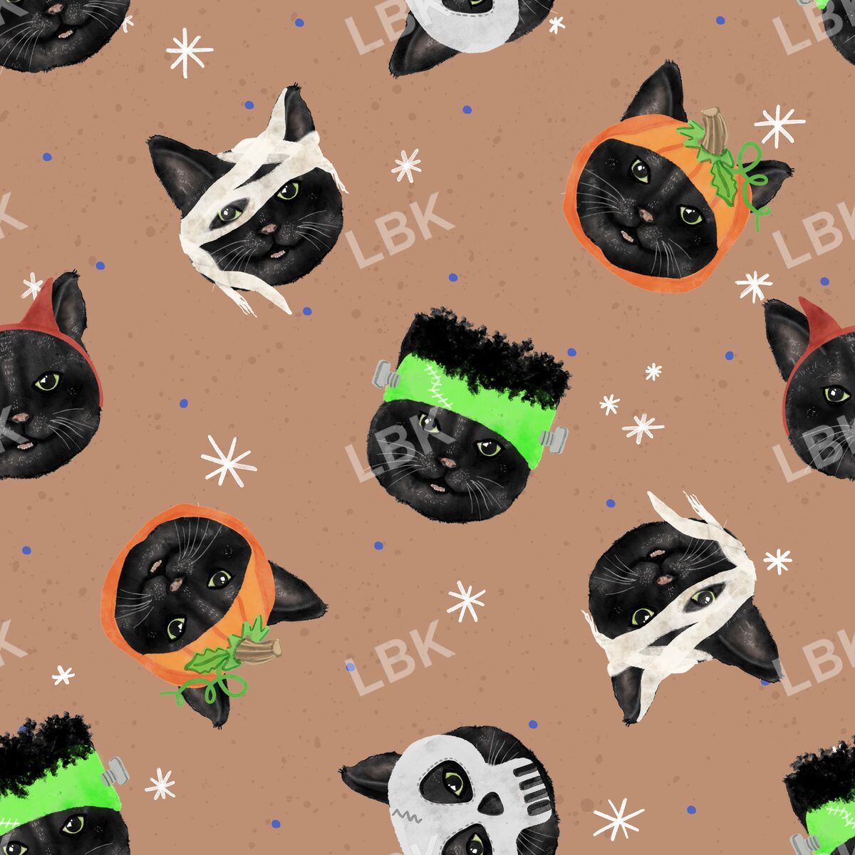Meowlloween tossed cats Light rust