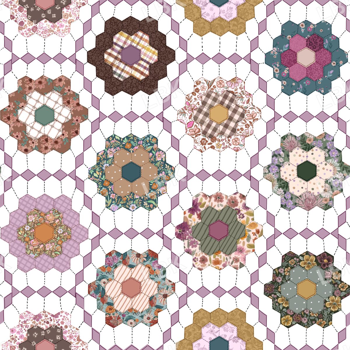 Floral Garden Quilt - Natural