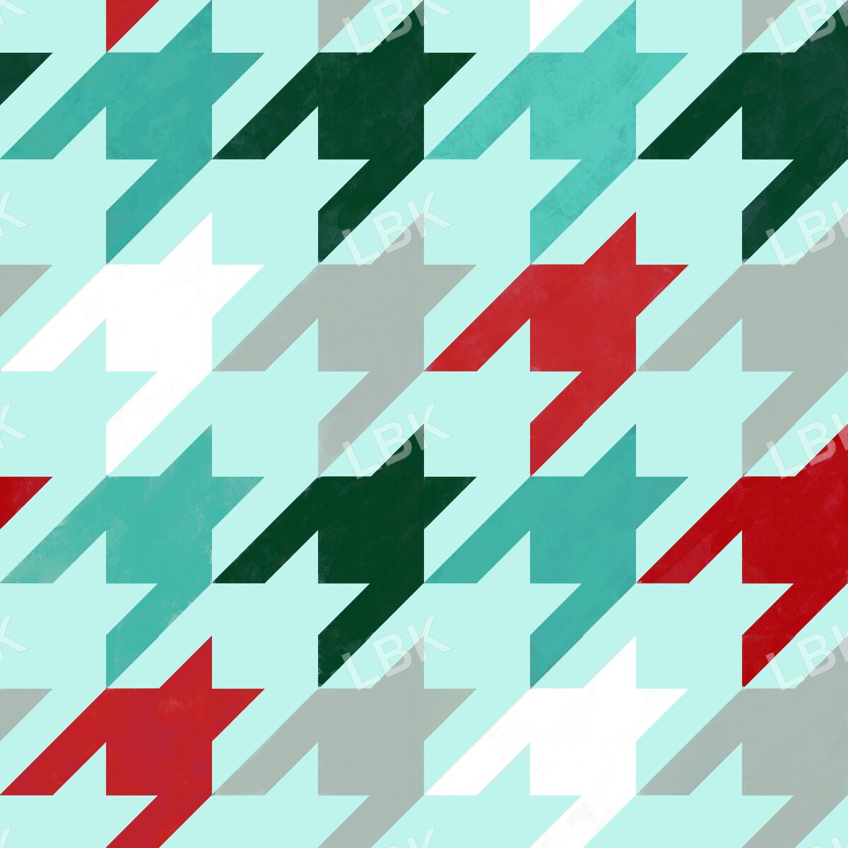 Houndstooth - winter aqua multi