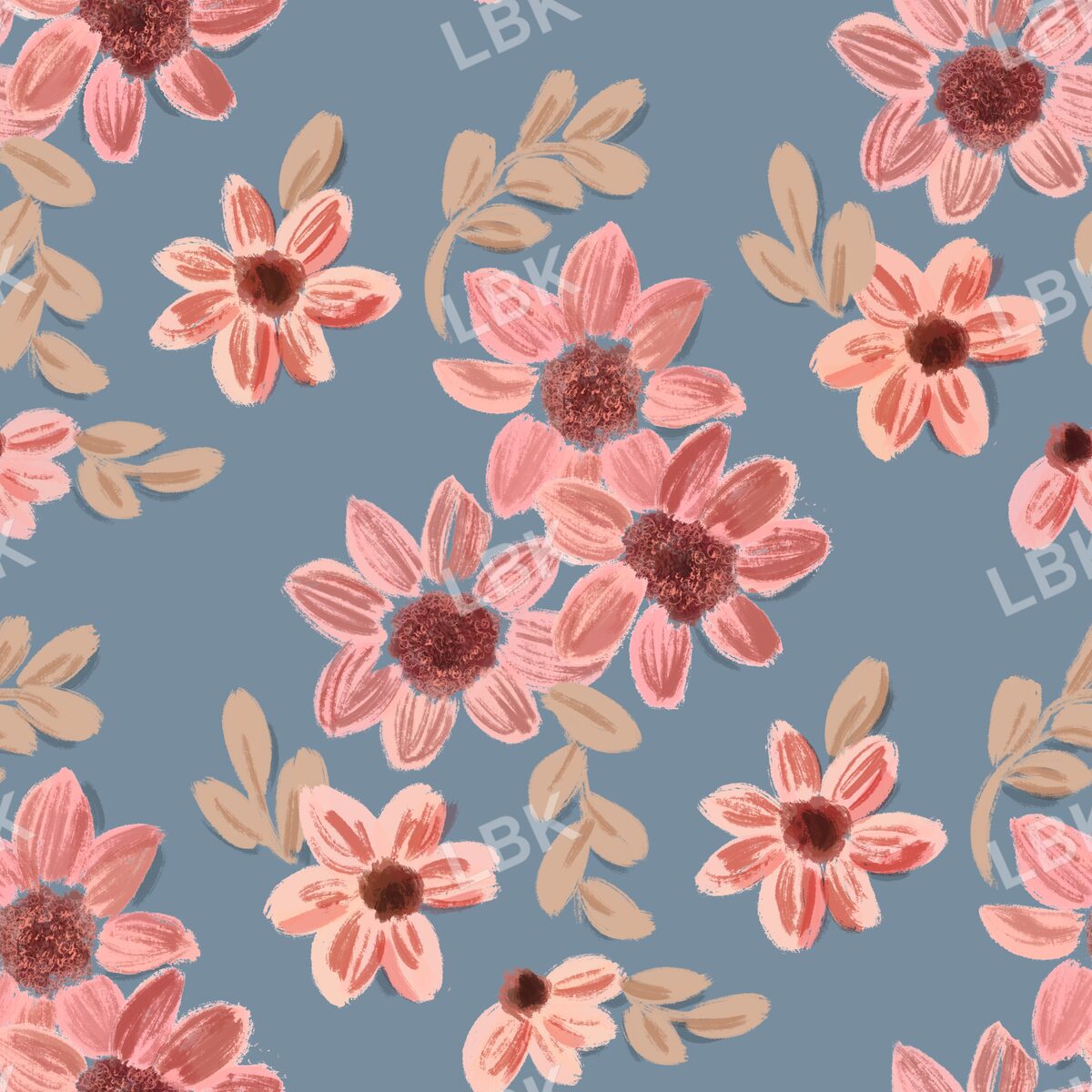 Falling for Dahlias dusty blue