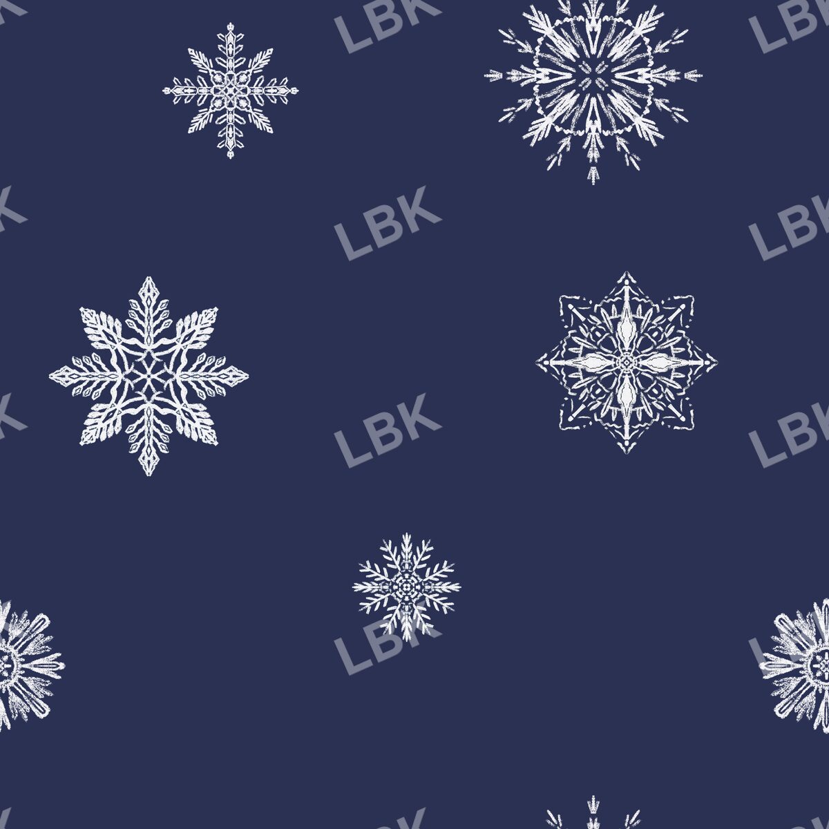Light snow flake navy blue