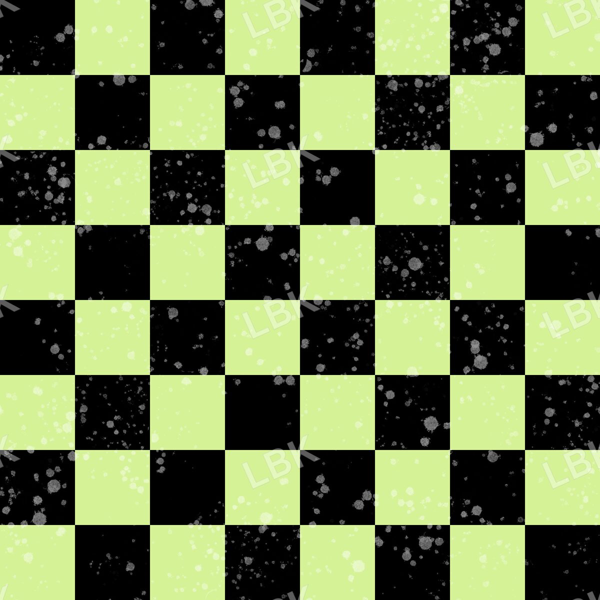 Bright green and black checker