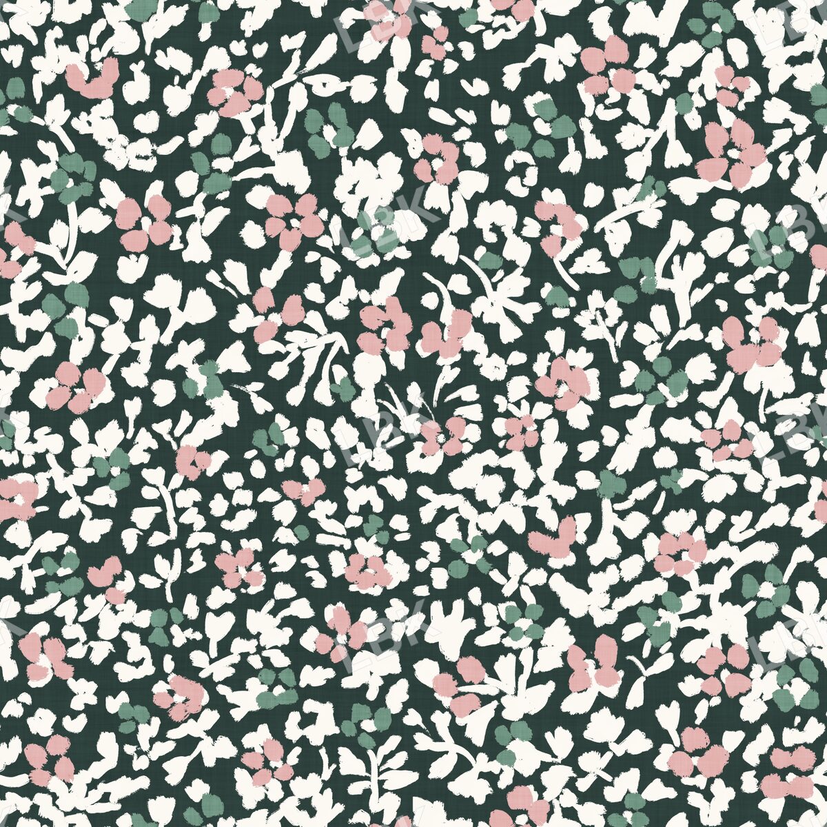 Laced Posies dark green rosy pink sage