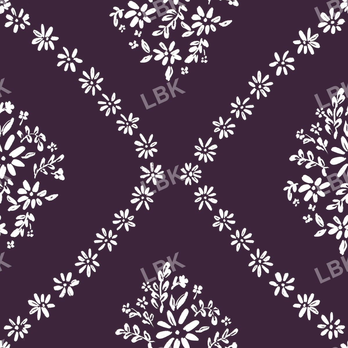 Daisy bouquet geometric dark purple