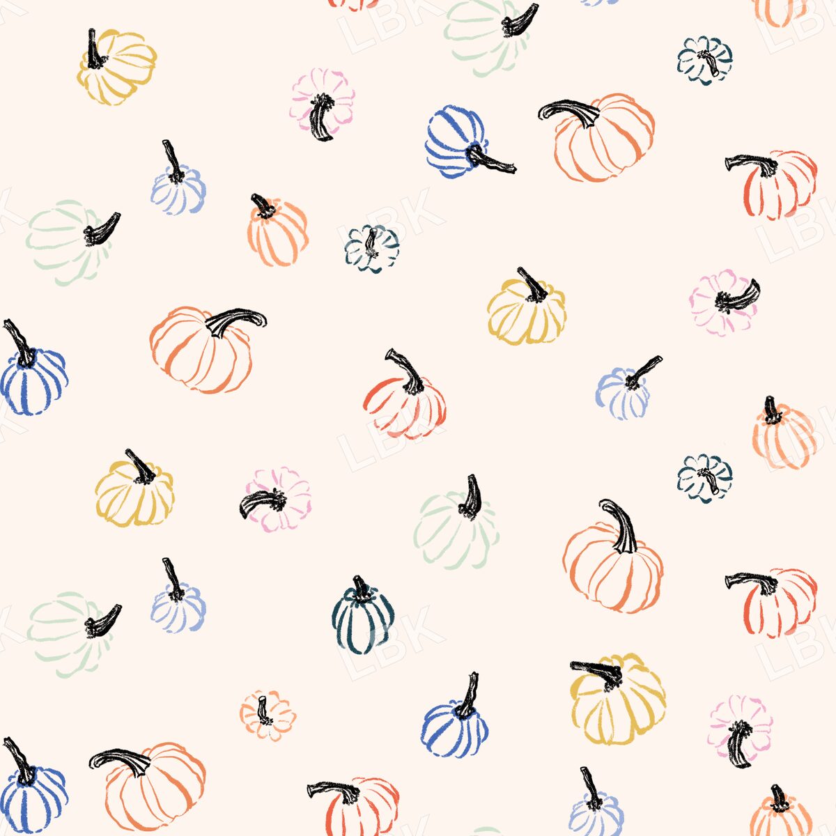 Little fall sketched pumpkin toss neutral cream