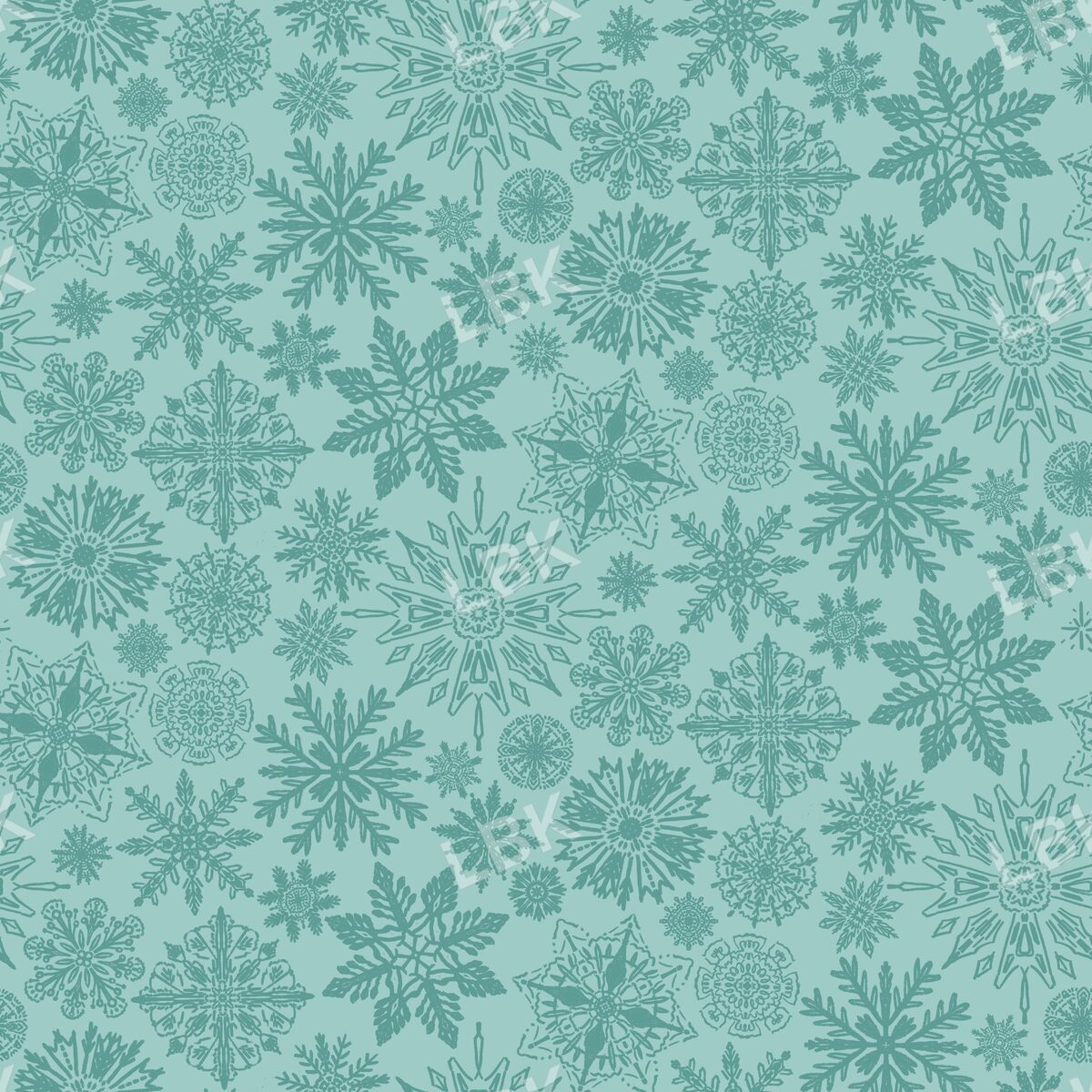 Snowflakes eucalyptus tonal