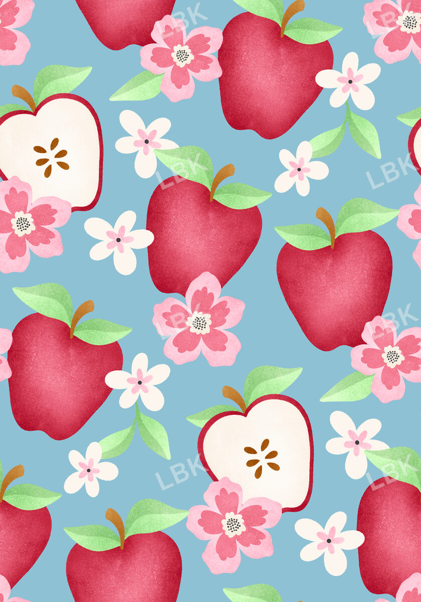 Back 2 School 2.0 Apple Floral Blue