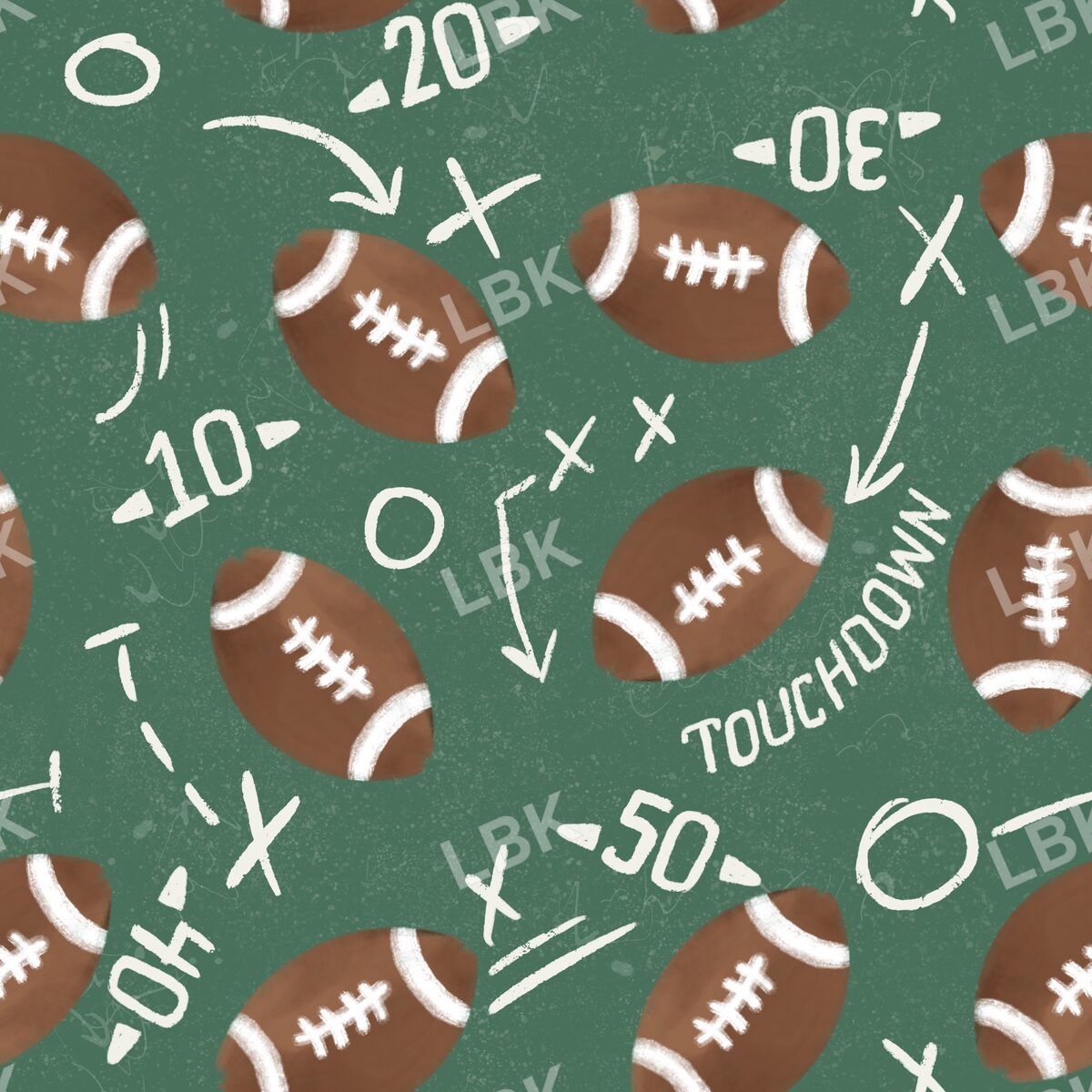 Dark green touchdown terrain