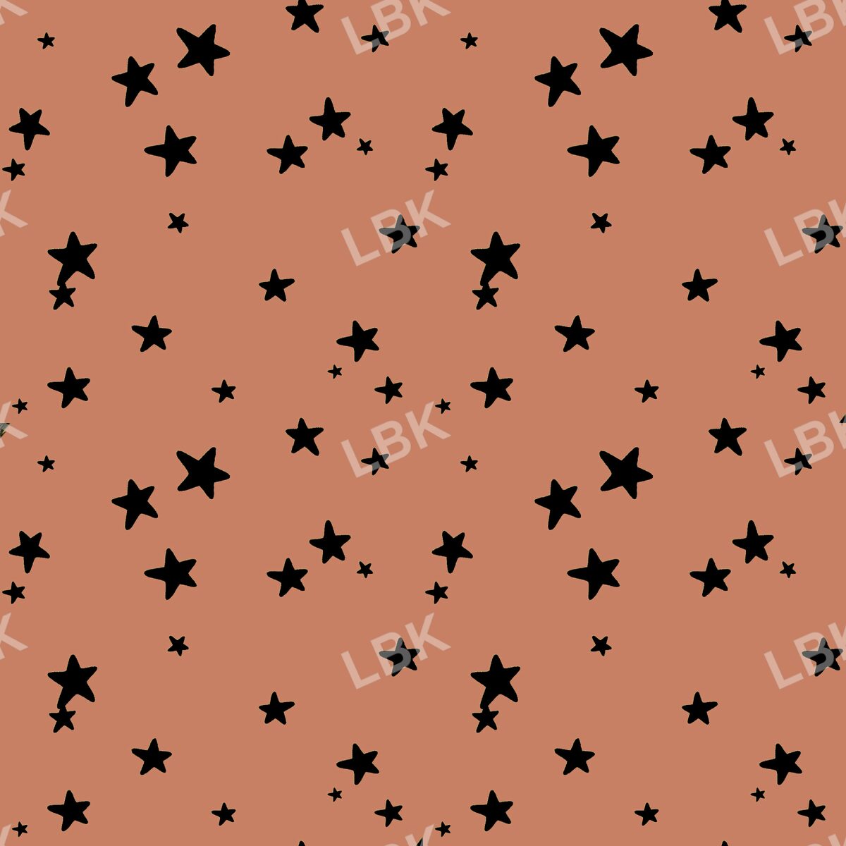 Scattered stars rust brown