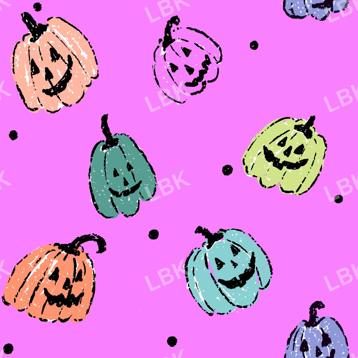 Jolly jack o lanterns bright pink with dots