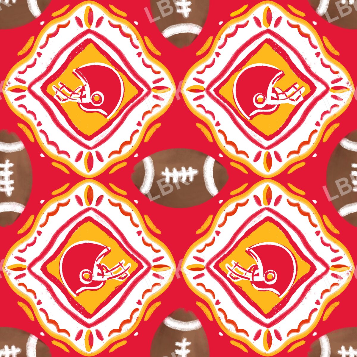 Kansas City team football tiles red