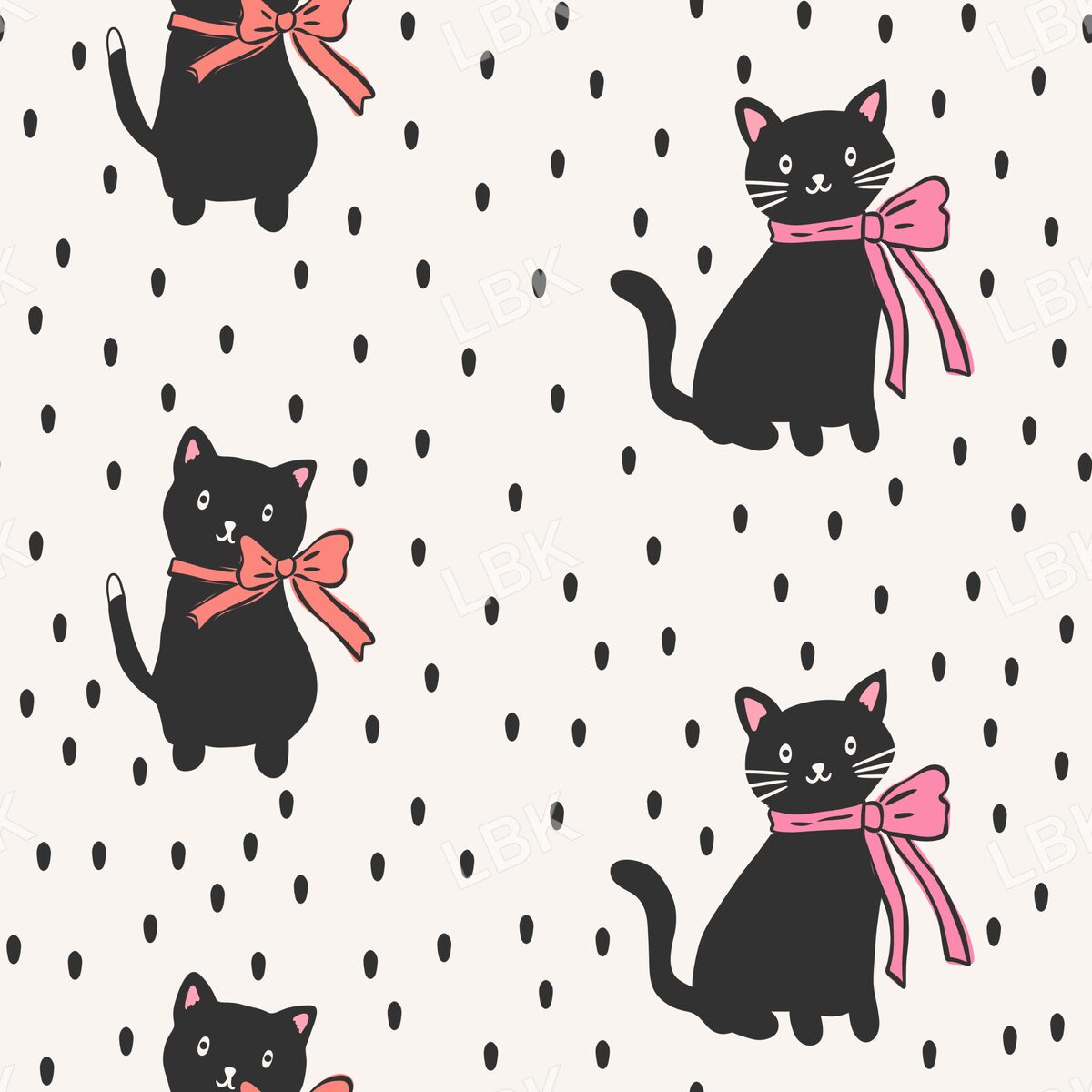 Cute Black Cats with Bows