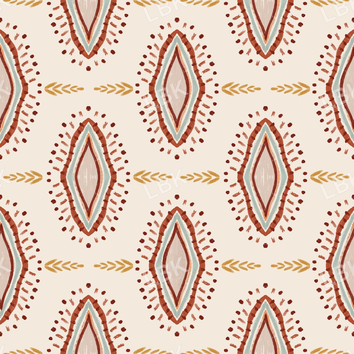 Painted harvest geometric cream