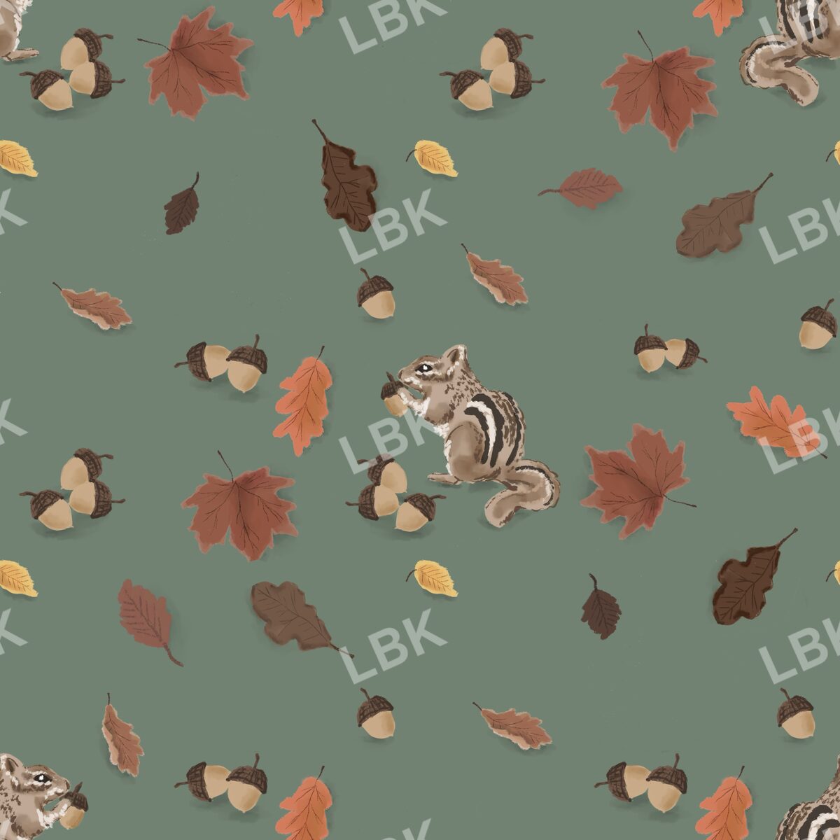 Squirrel Fall collecting - sage green