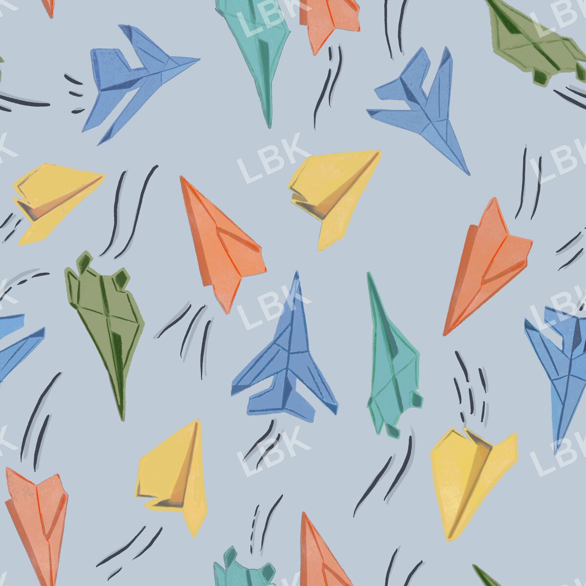 Paper airplanes - passing notes - dusty blue