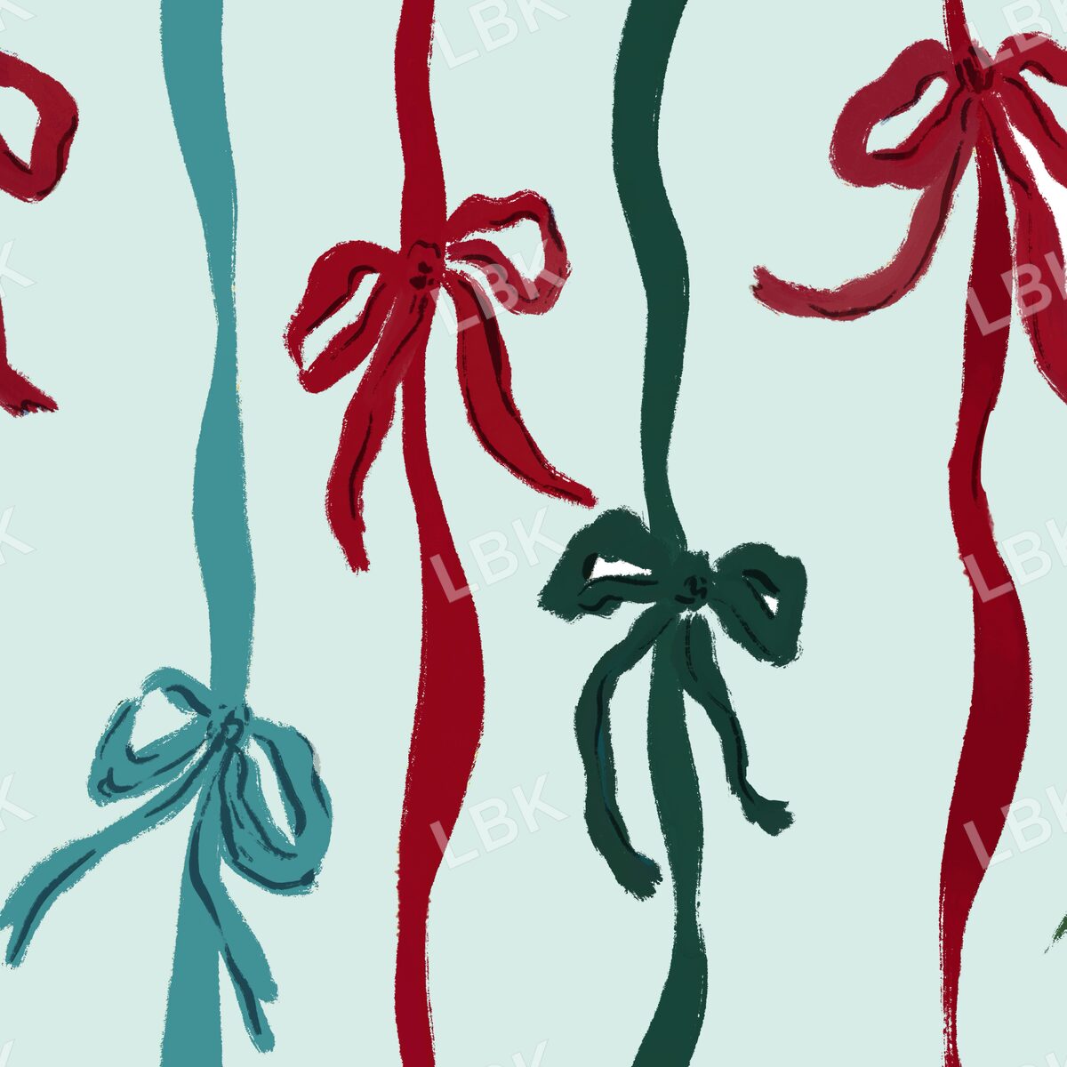 Ribbon bow vertical stripe mint