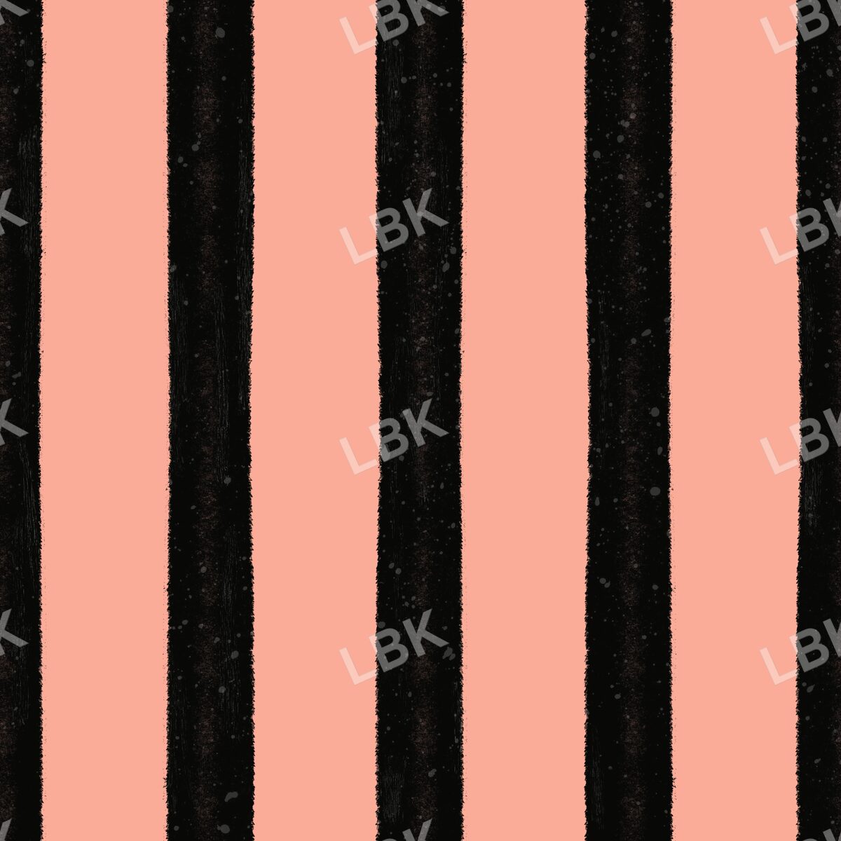 Vertical hand drawn stripe black and orange