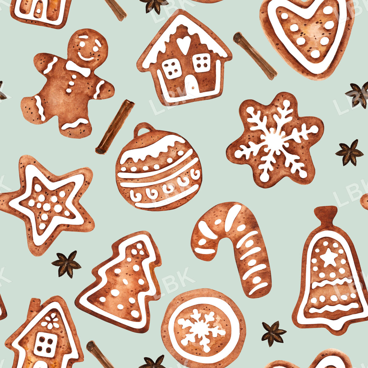 Gingerbread Cookies on Sage Gray