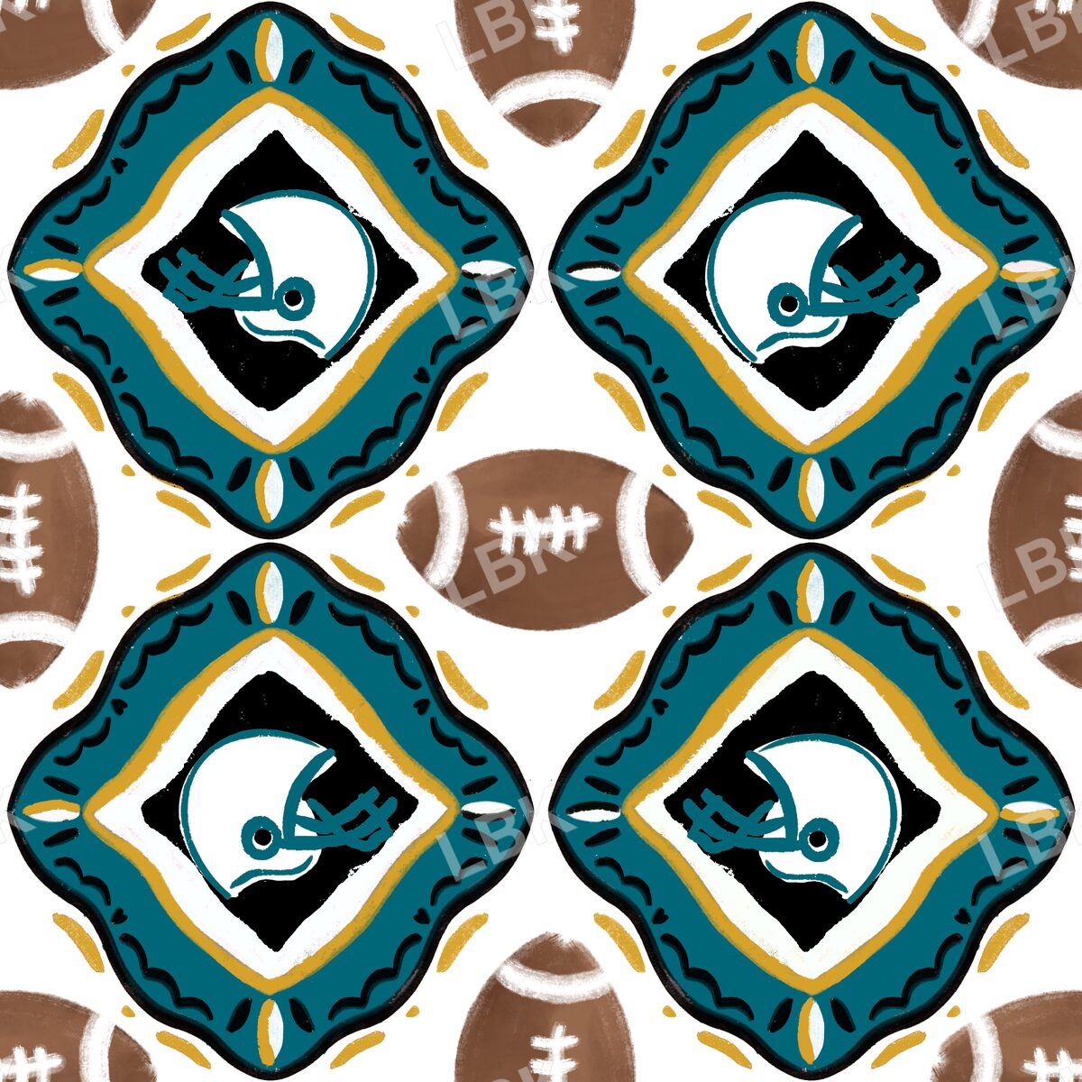 Jacksonville team football tiles white