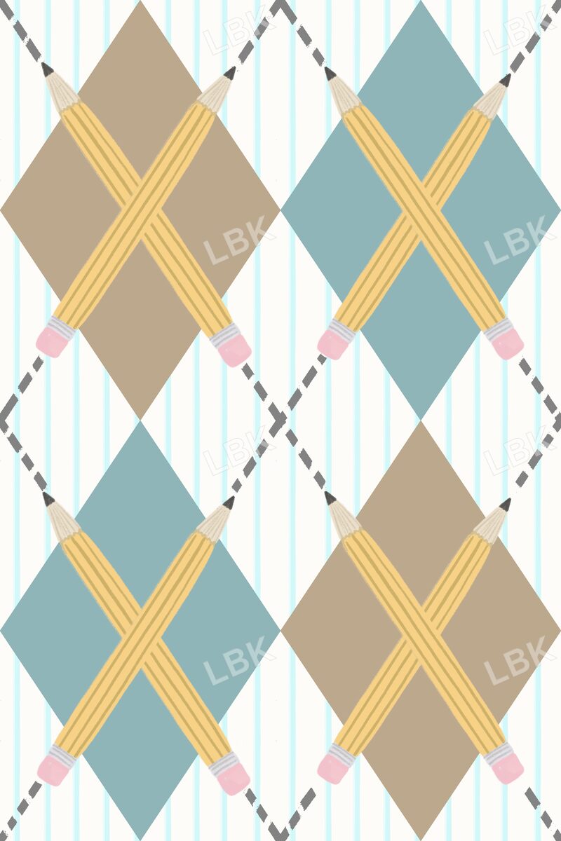 Preppy pencil argyle - notebook paper brown blue