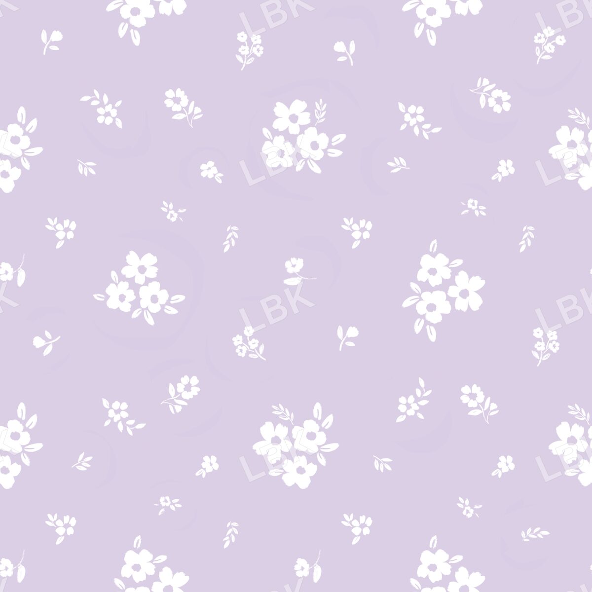 Scattered posies light lavender