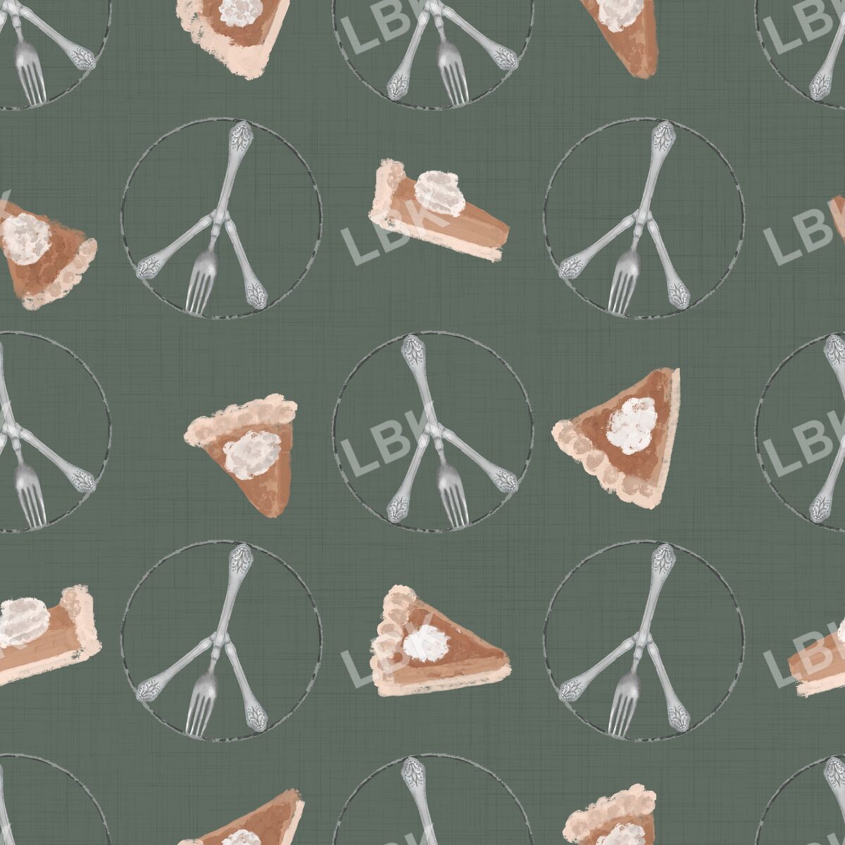 Peace and Pie dark green