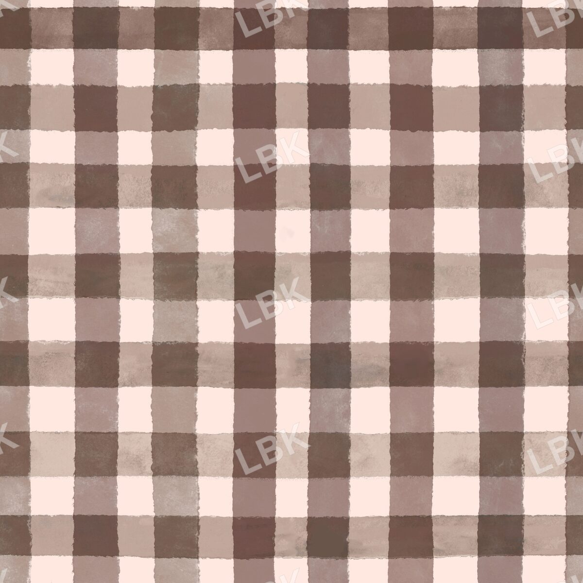 Faded brown gingham plaid