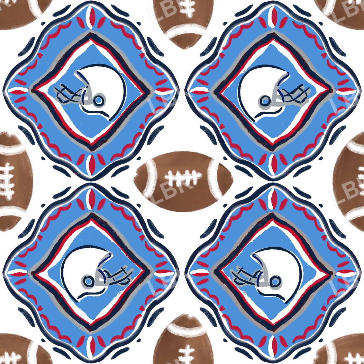 Tennessee team football tiles white