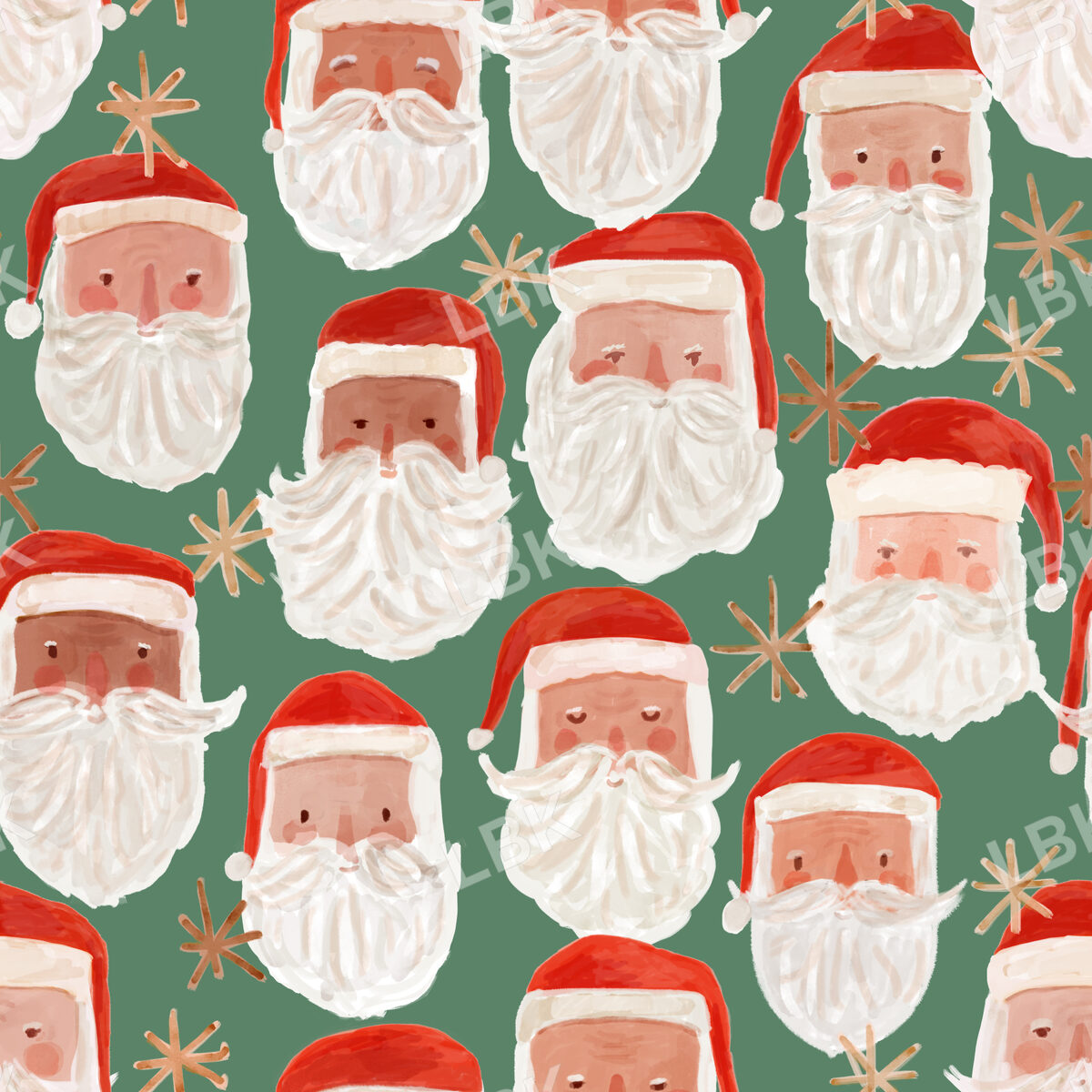 Merry Faces-Pine Green