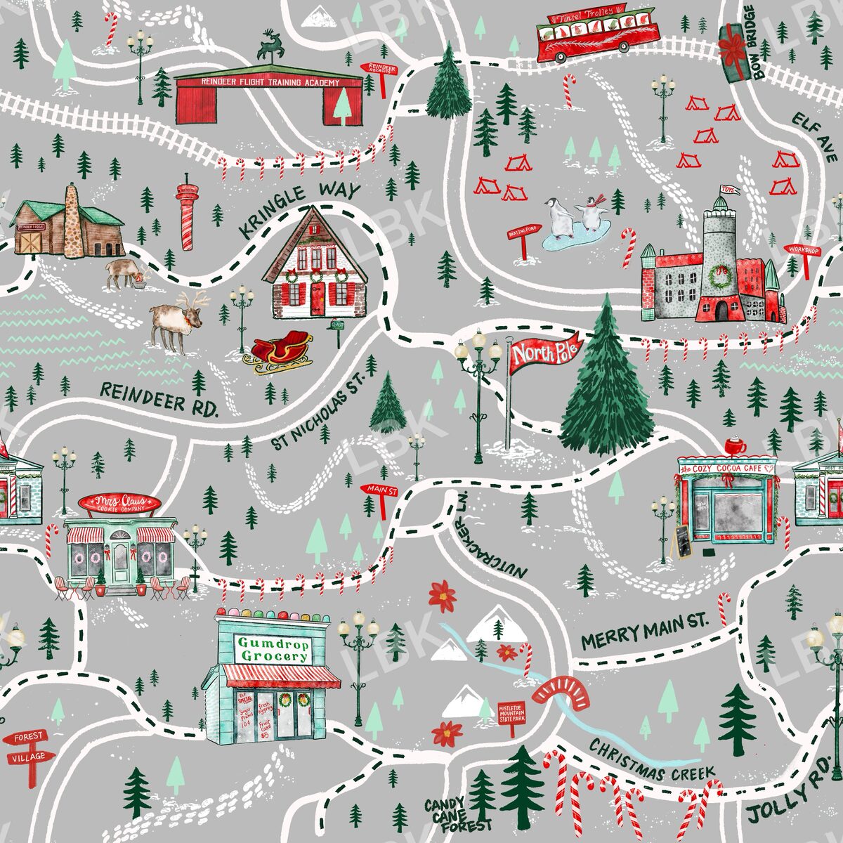 North PoleMap - Gray