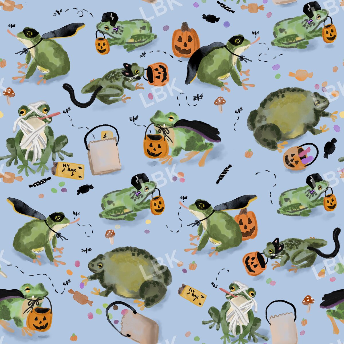 Hoppy Halloween blue