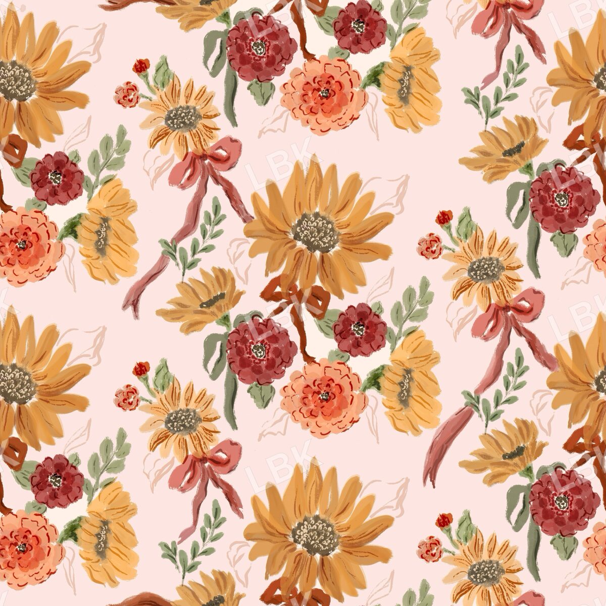 Autumn ribbon warm pink