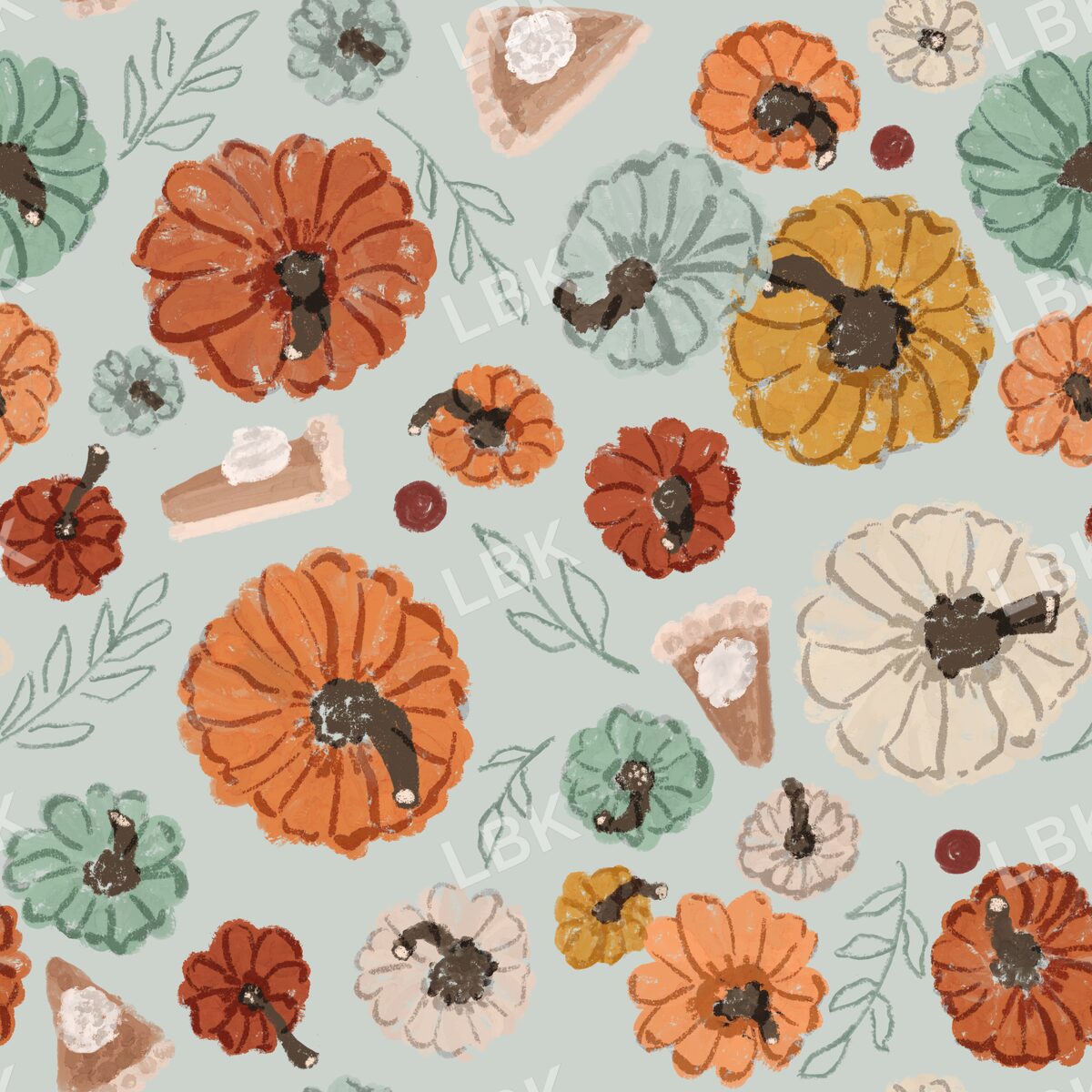 Pumpkins and Pie light sage green