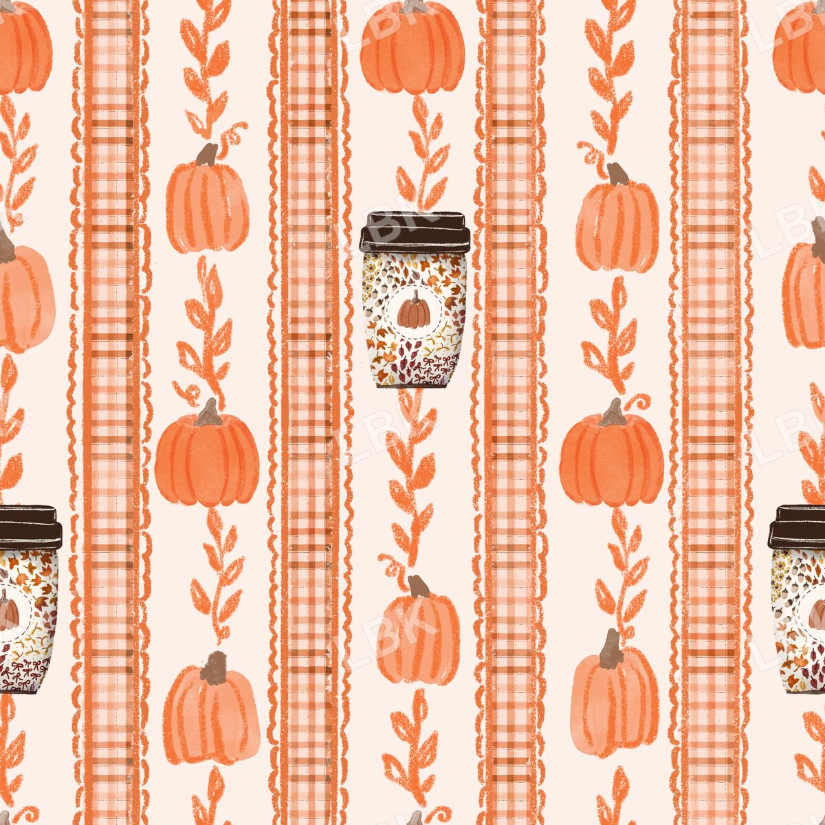 Pumpkin spice ribbon stripe - latte
