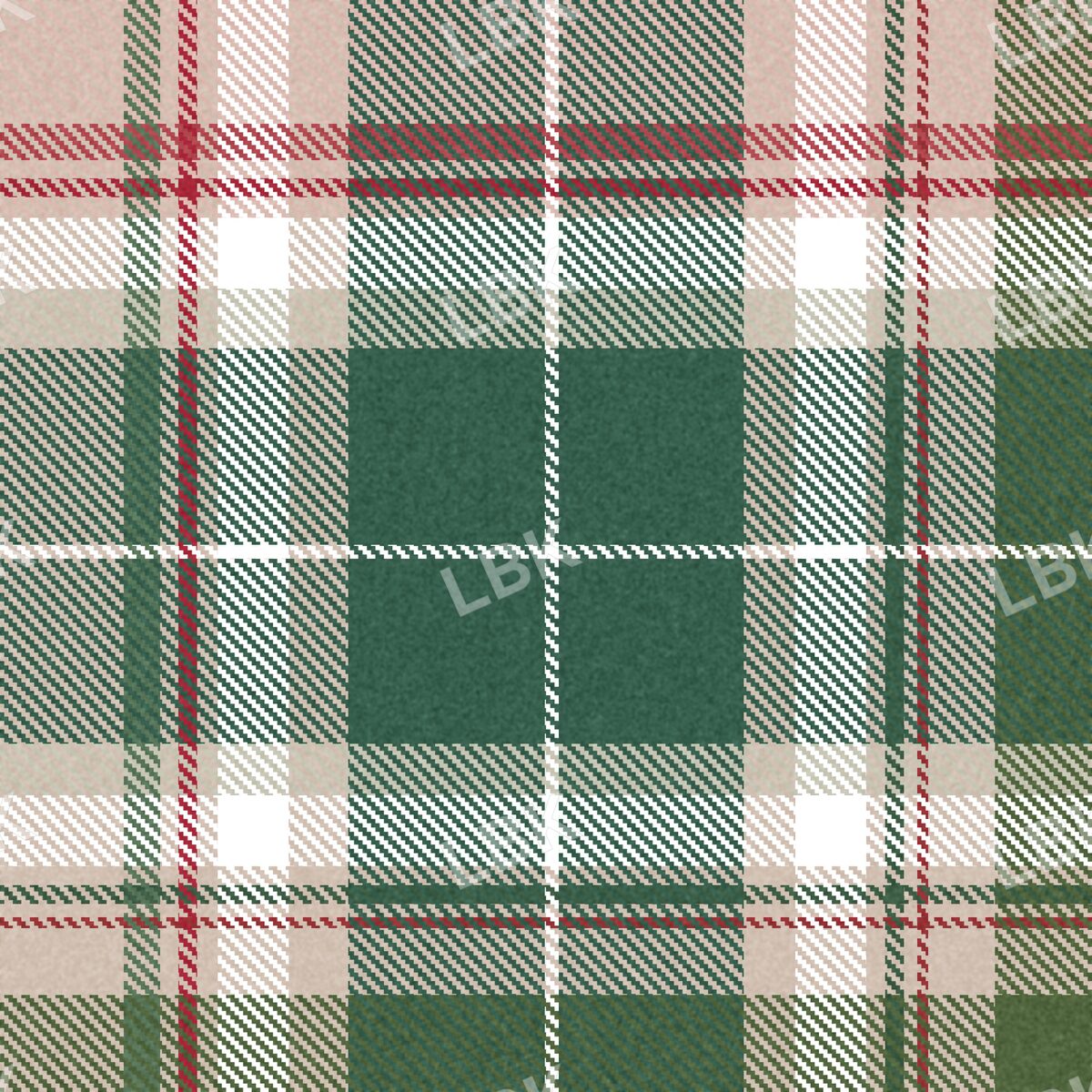 Tan green cozy plaid