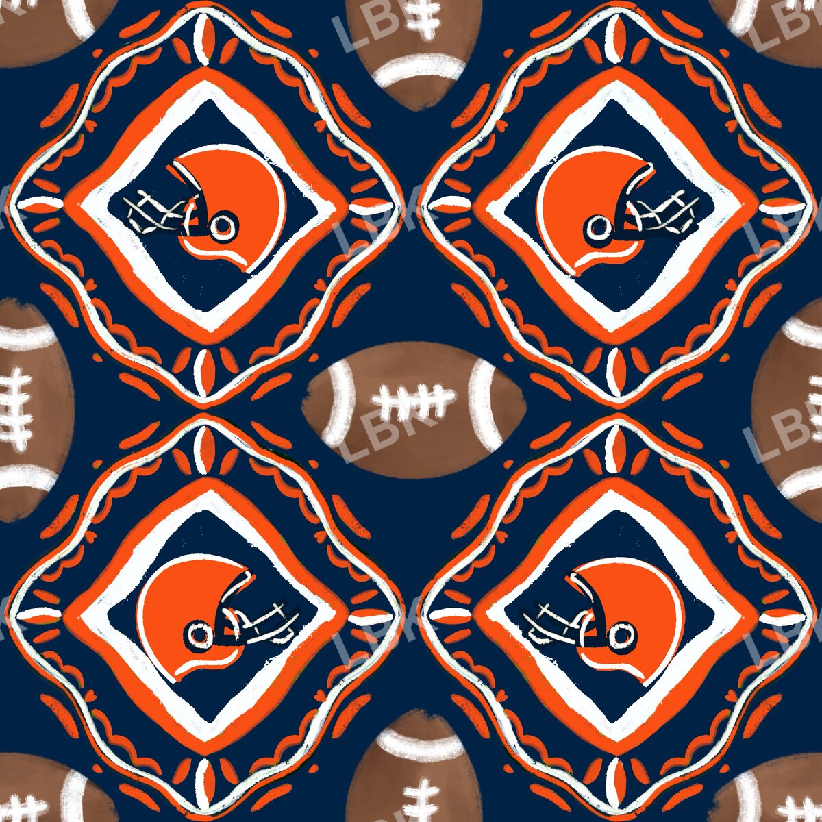Chicago team touchdown tiles navy blue