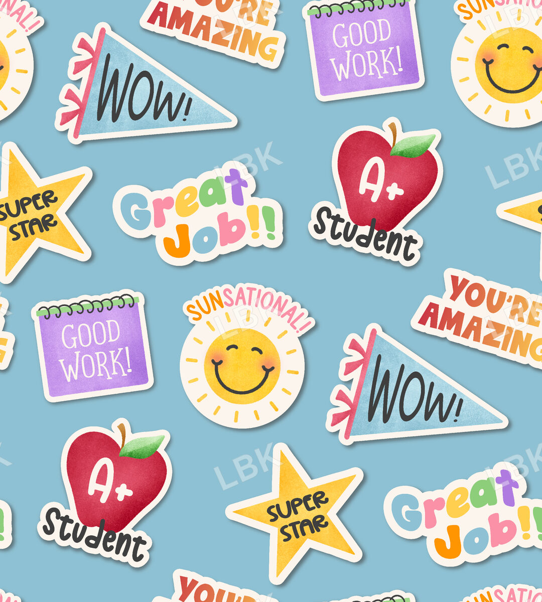 Back 2 School 2.0 Sticker Paper Blue