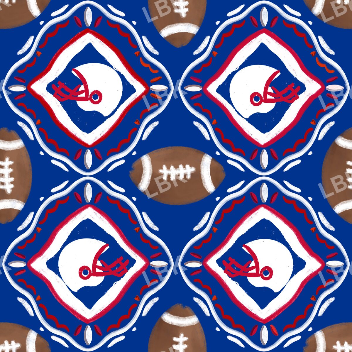 Buffalo team football tiles blue