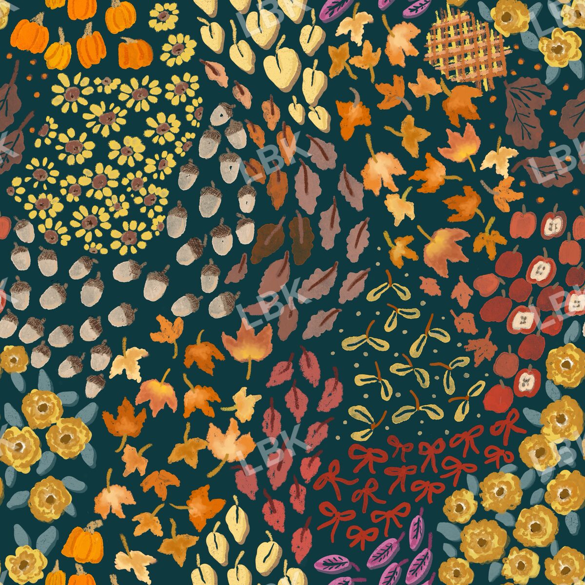 Falling for autumn teal woods