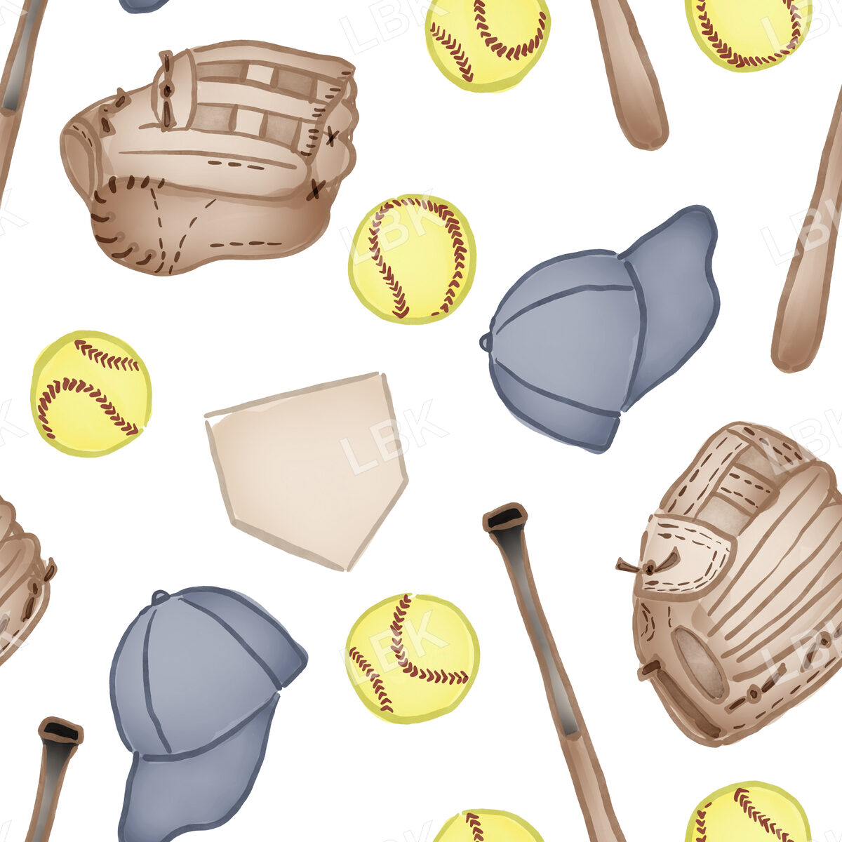Softball - White - Blue Hats