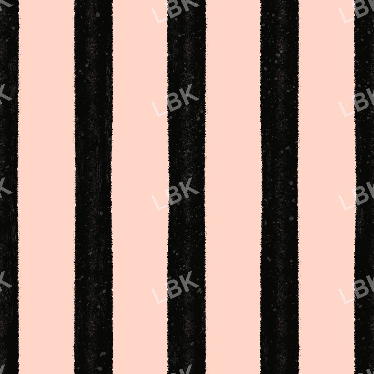 Vertical hand drawn stripe black and soft peach