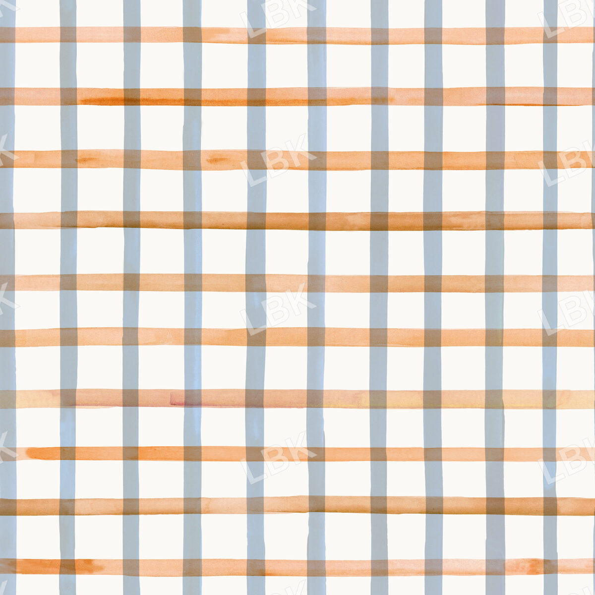 Matte Orange and Dusty Blue Plaid