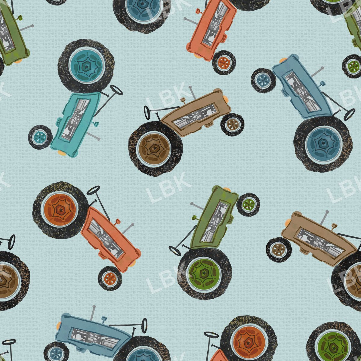 Tractor toss aqua textured