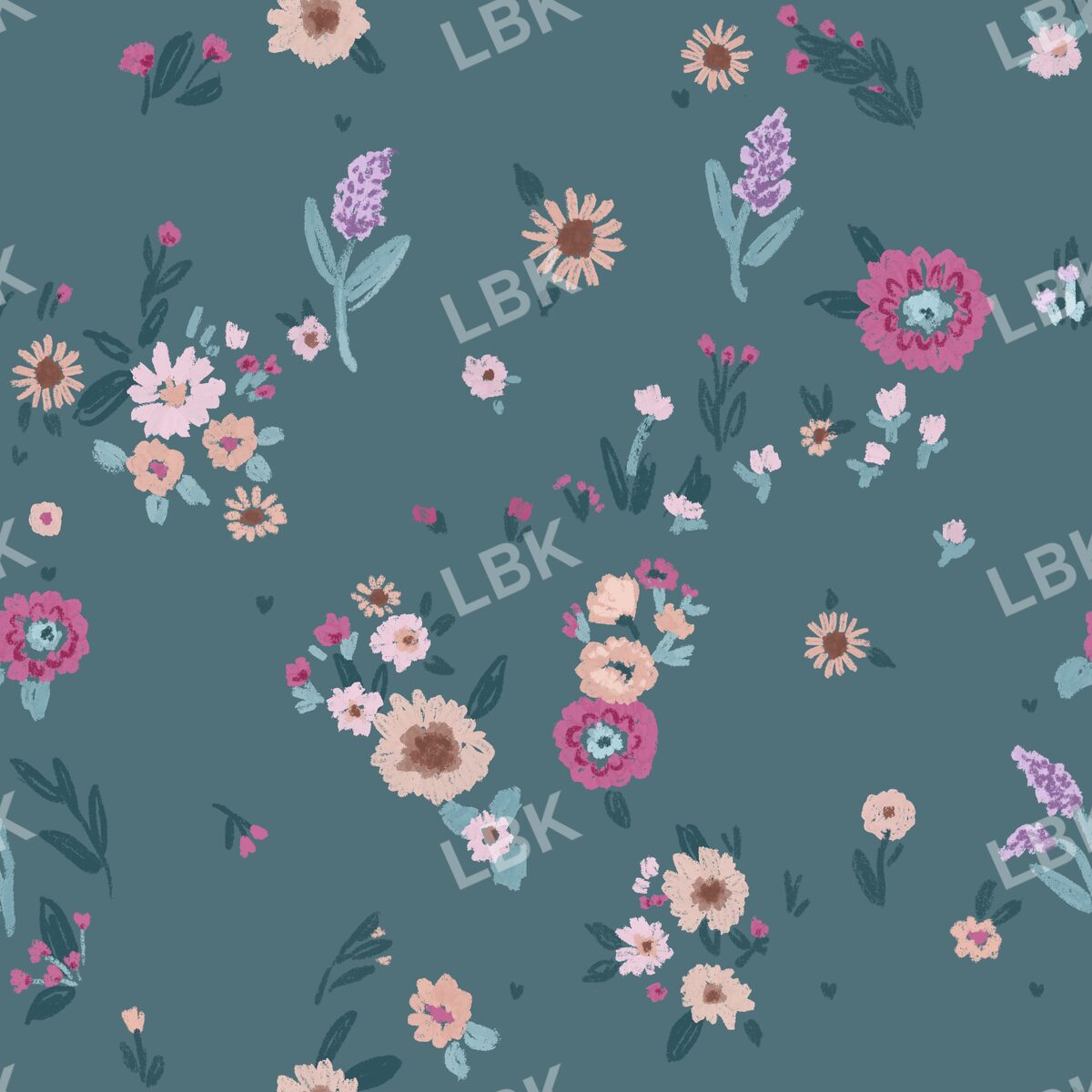 A little magic ditsy floral teal