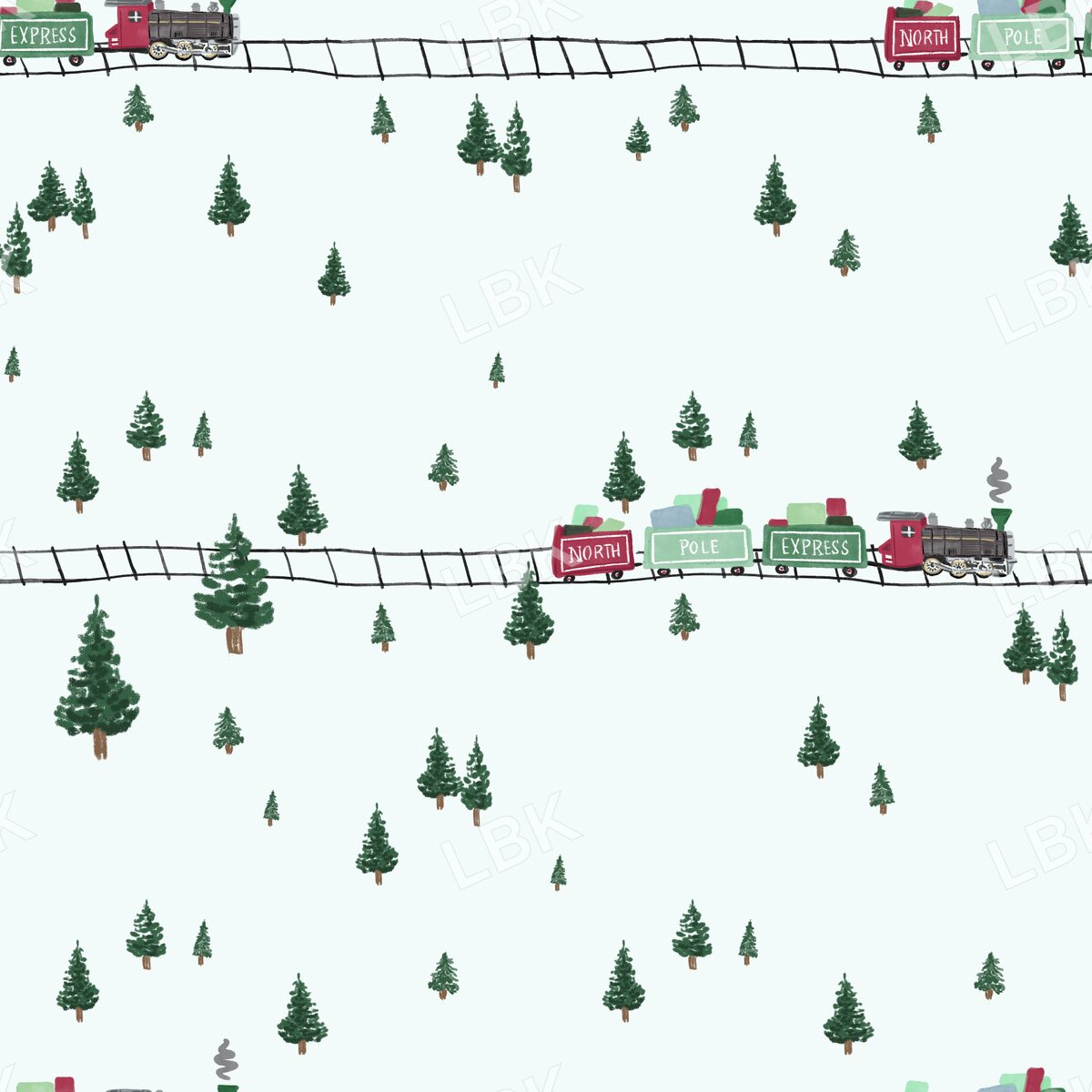 North Pole Express train light blue