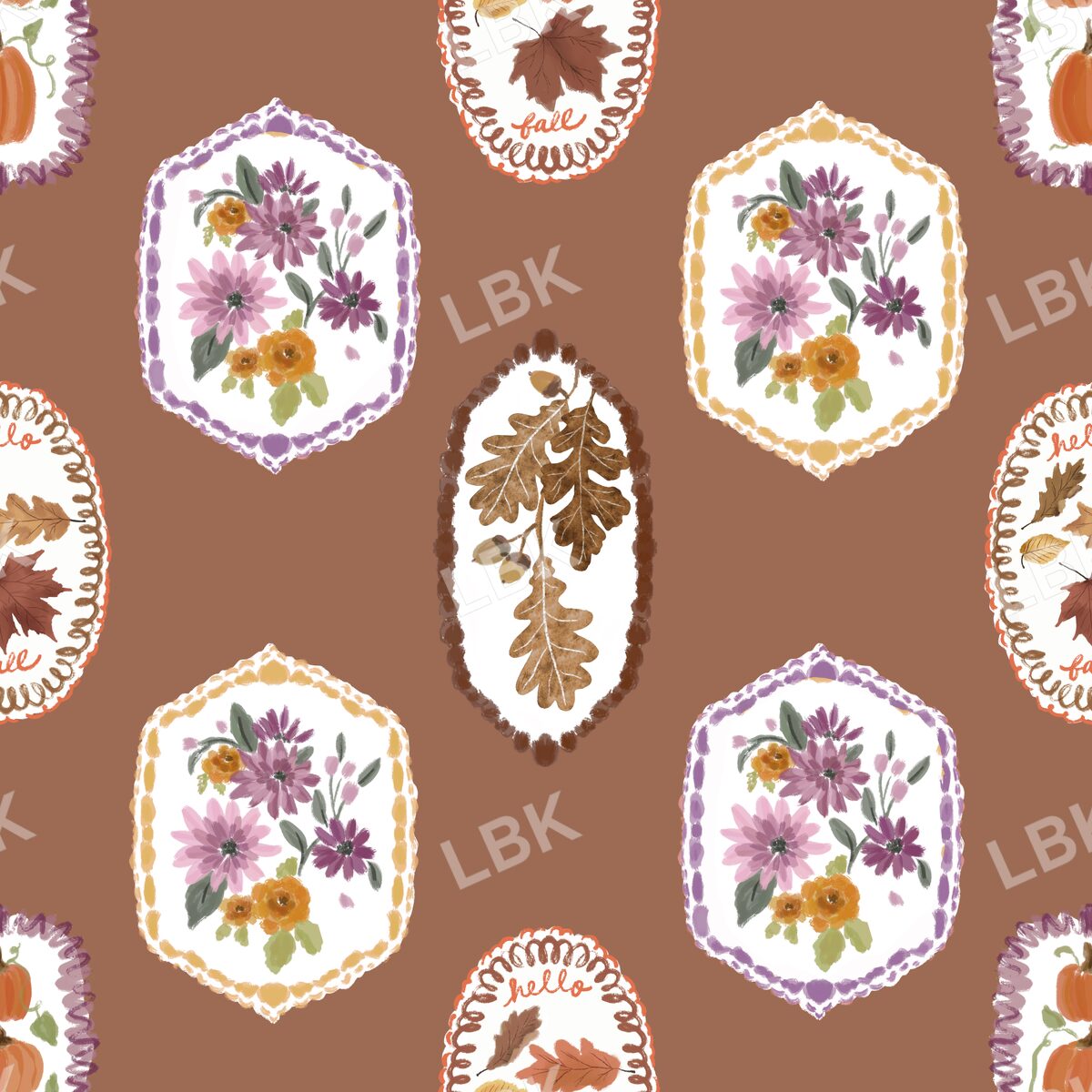 Hello Fall frames - autumn brown