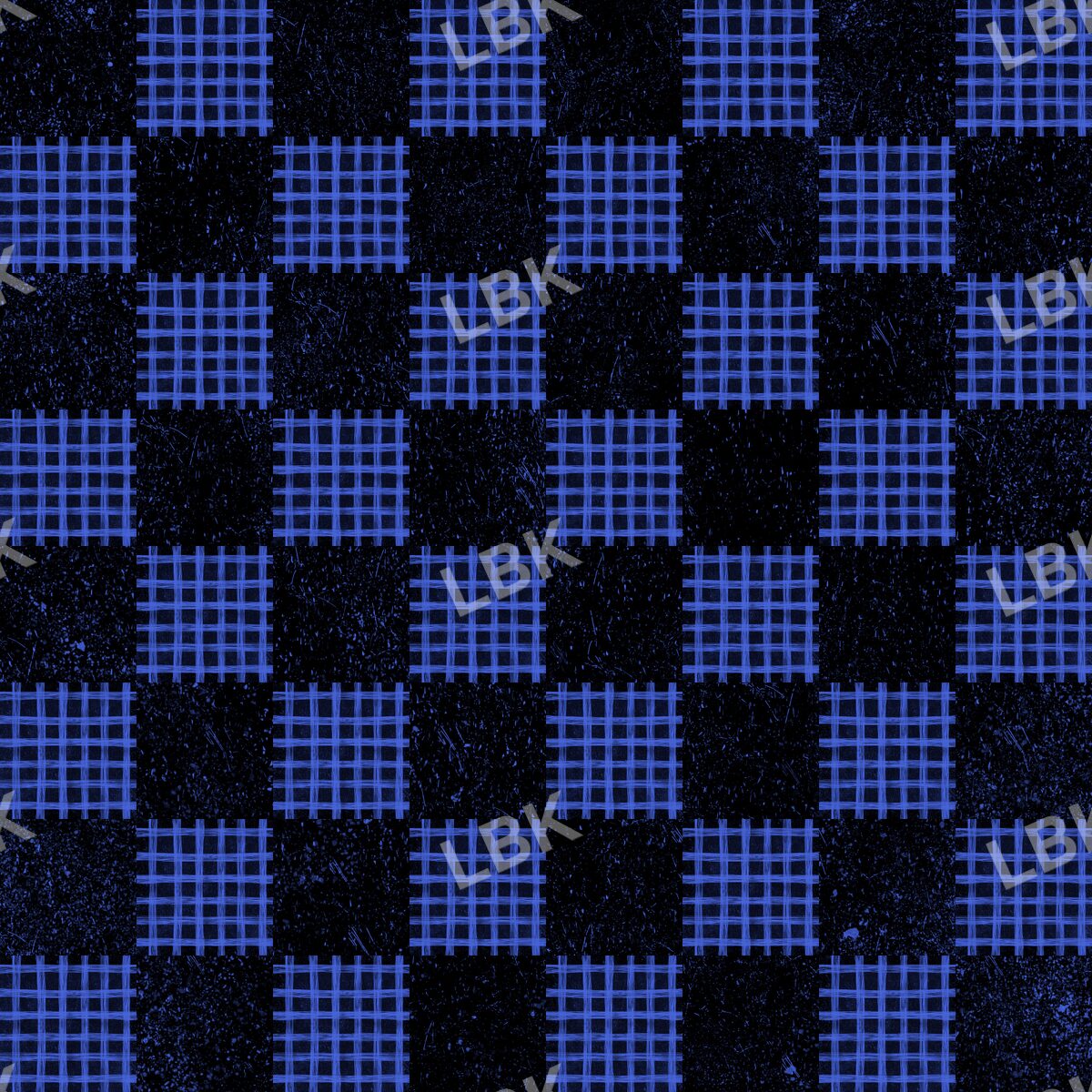 Spooky check cobalt blue
