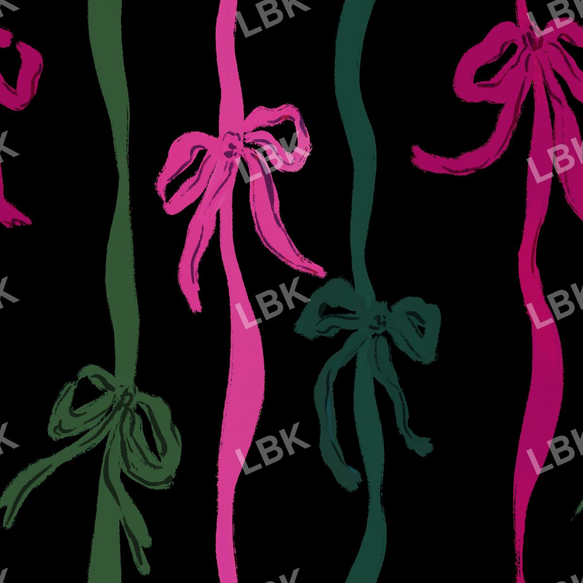 Ribbon bow vertical stripe black and berry